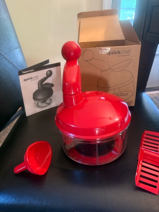 Tupperware Other - Tupperware QuickChef Bright Red Manual Chopper with Scoop